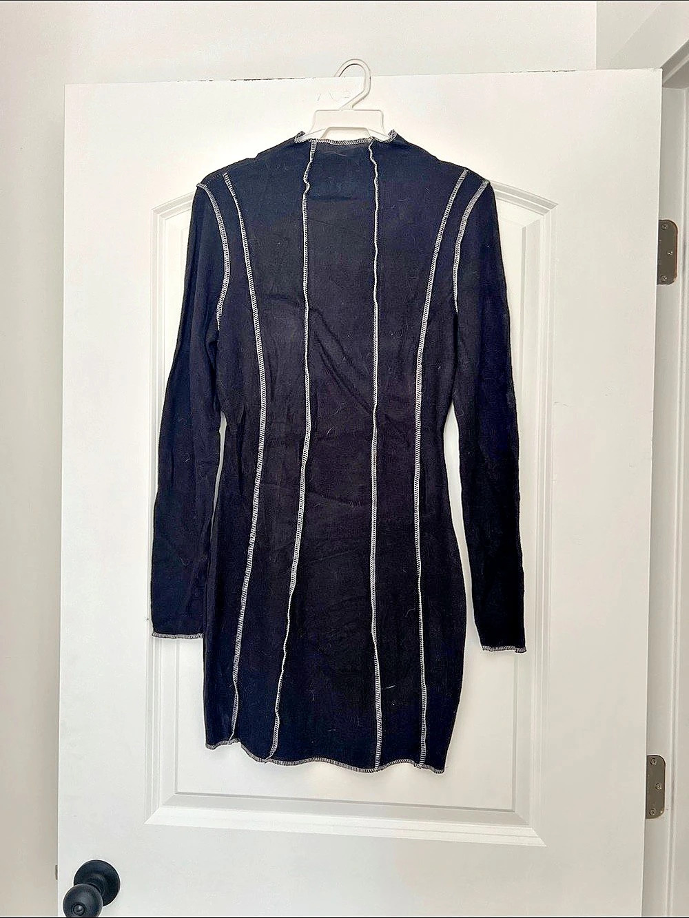 LE LIS Long Sleeve Mini Dress in Black